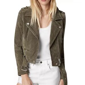 Blank NYC Olive Suede Moto Jacket